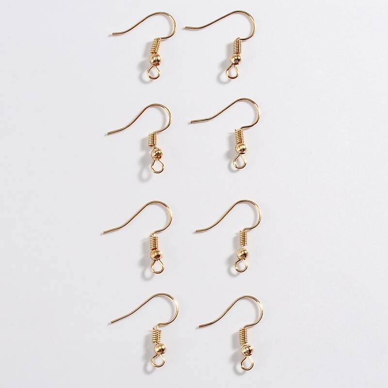 

100pcs Simple Solid DIY Earring Accessory Set, Gold
