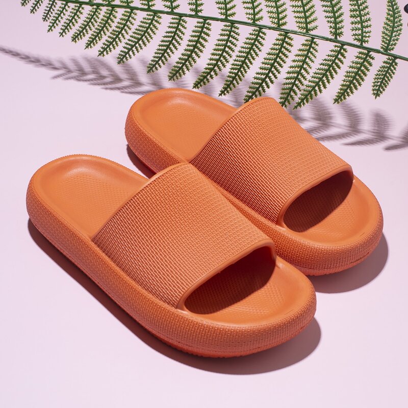 

Textured Open Toe Slippers, Orange
