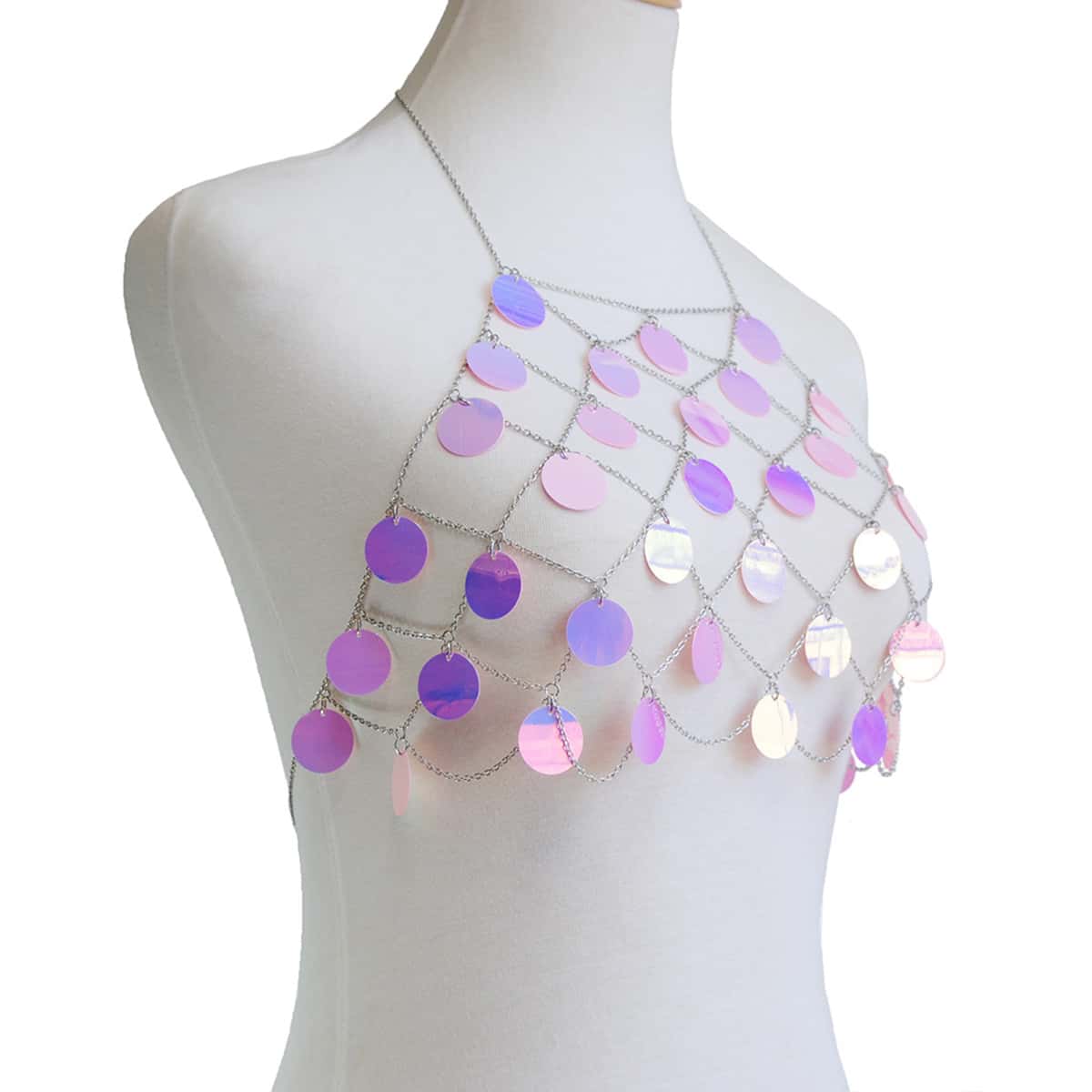 

Sequin Decor Body Chain, Purple