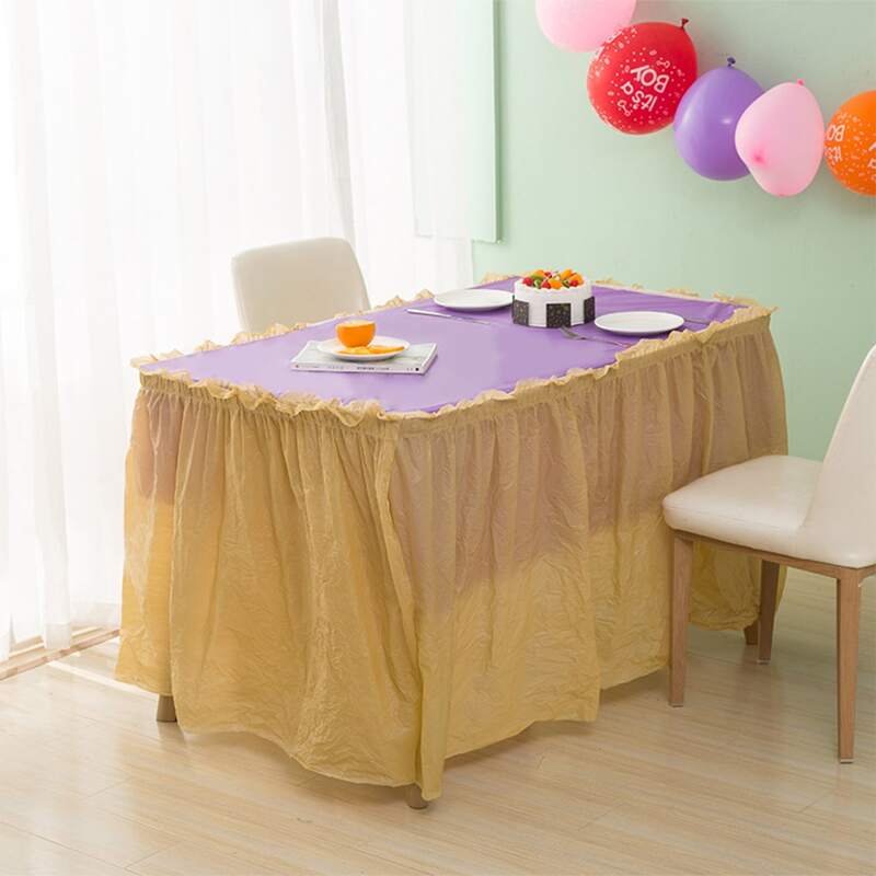 

1pc Disposable Table Skirt, Multicolor