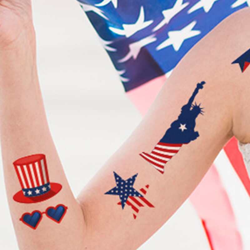 

1sheet Independence Day Tattoo Sticker, Multicolor