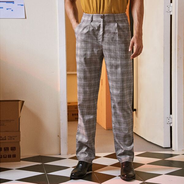 

Men Plaid Tailored Pants, Multicolor