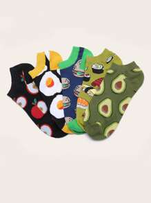 5雙鱷梨圖案襪子 - 彩色 - 查看 4