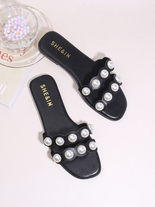 pearl slide sandals