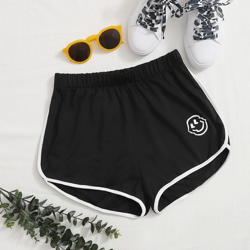 

Smile Graphic Dolphin Shorts, Black