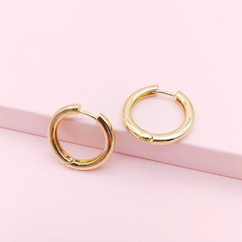 

Round Hoop Earrings, Gold