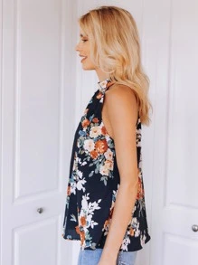 SHEIN Áo sơ mi Nút Hoa Nhiều màu Boho - Nhiều màu - Xem 3