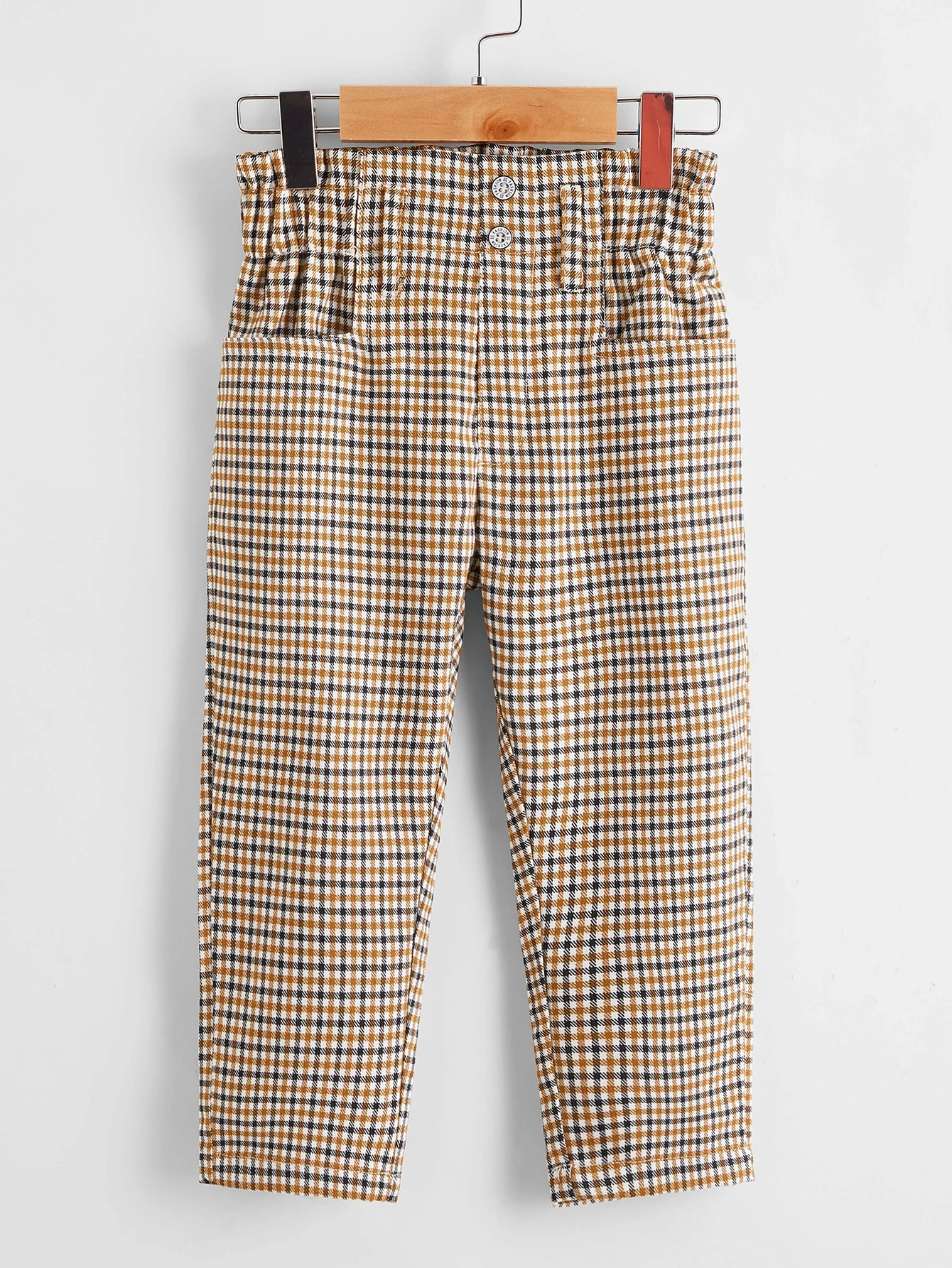 Toddler Girls Paper Bag Waist Plaid Pants Shein Usa