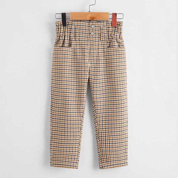 

Toddler Girls Paper Bag Waist Plaid Pants, Multicolor
