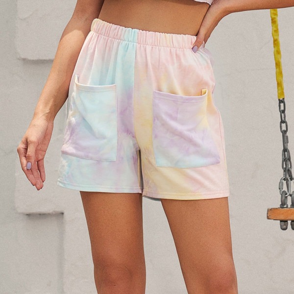 

Tie Dye Dual Pocket Shorts, Multicolor