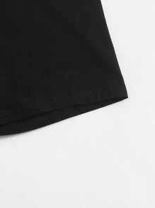 SHEIN EZwear One Shoulder Crop Top & Cycling Shorts Set - Black - View 5