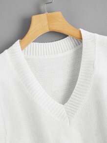 SHEIN Unity Chaleco jersey de cuello V - Blanco - Ver 4