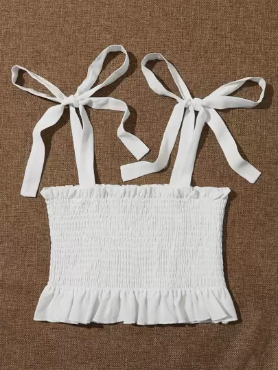 ノットストラップ シール フリルキャミトップ