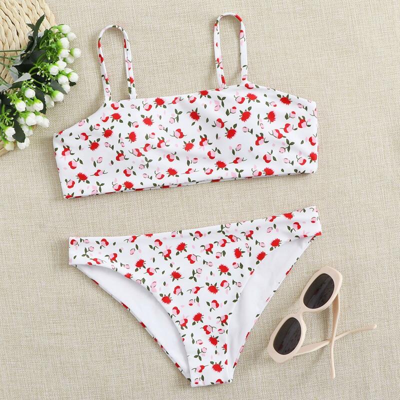 

Ditsy Floral Cami Bikini Swimsuit, Multicolor