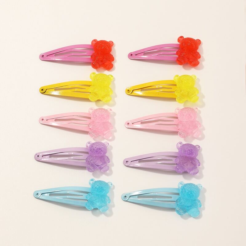 

10pcs Bear Hair Clip, Multicolor