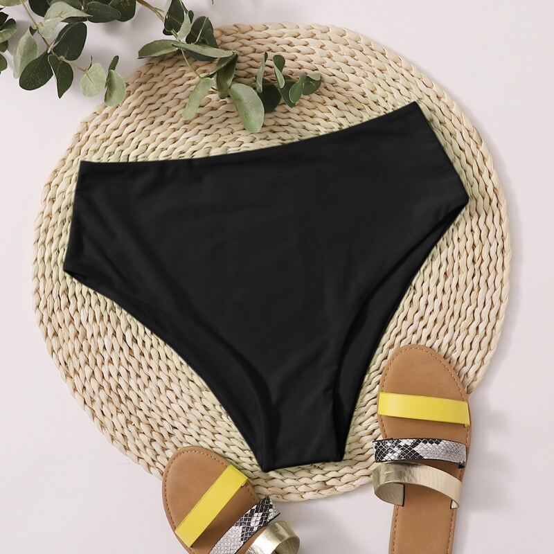 

Plain High Waisted Bikini Panty, Black