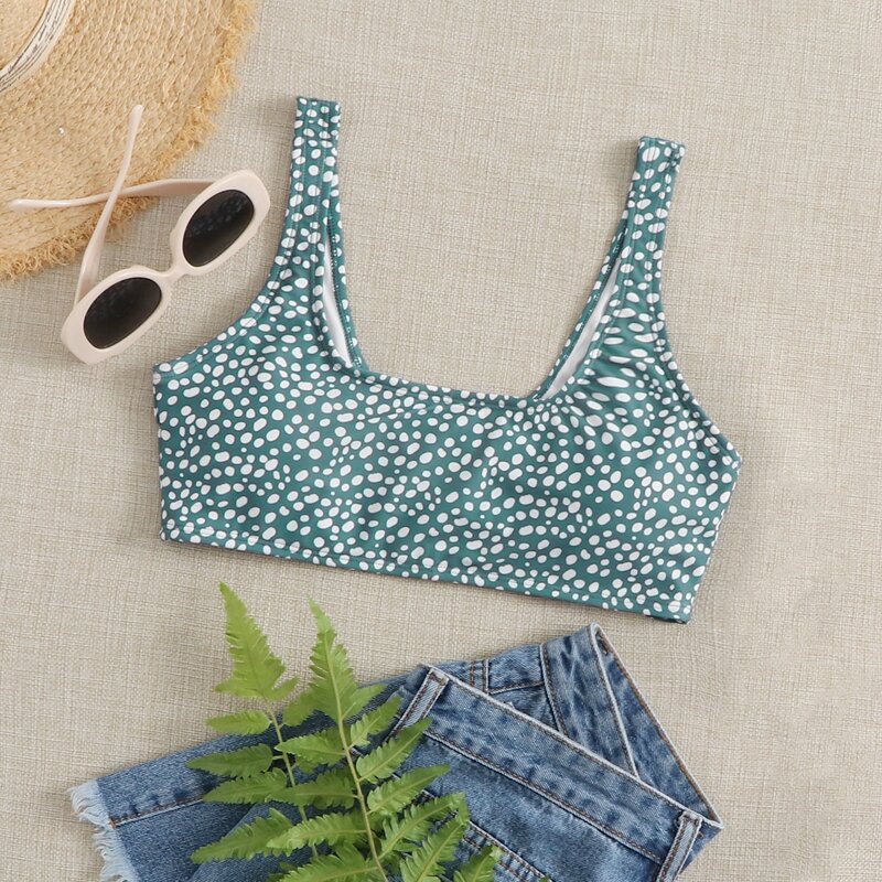 

Dalmatian Bikini Top, Cadet blue