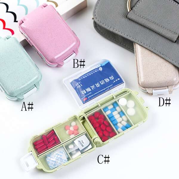 

1pc Pill Storage Box, Multicolor