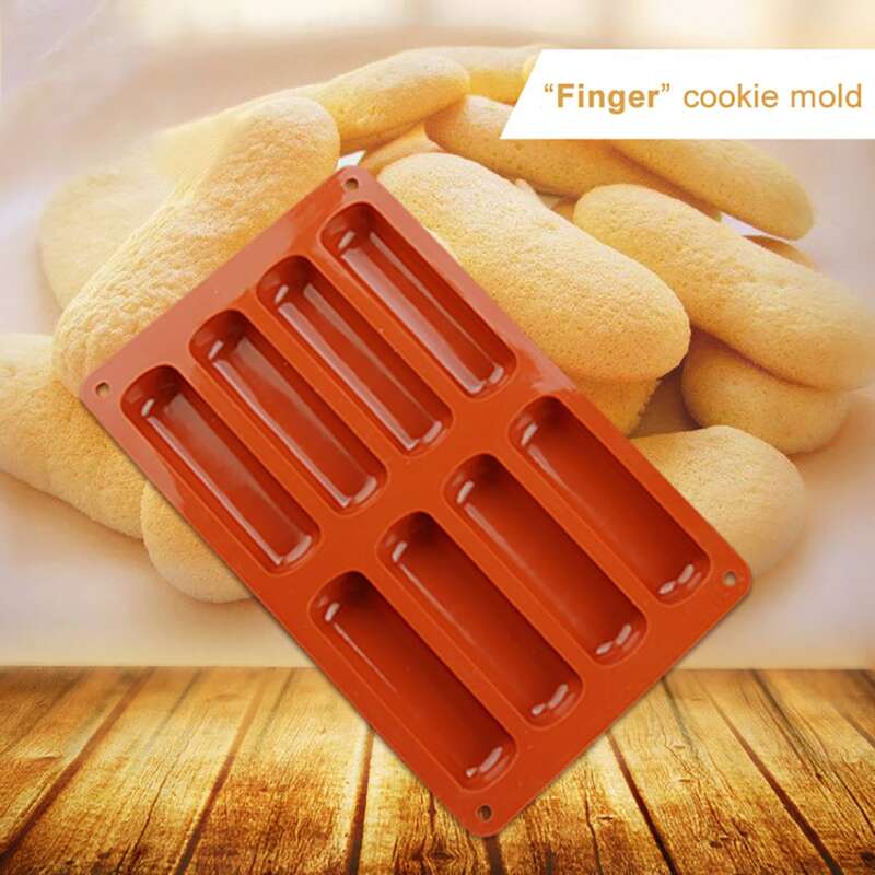 

1pc 8 Grid Silicone Cake Mold, Burgundy