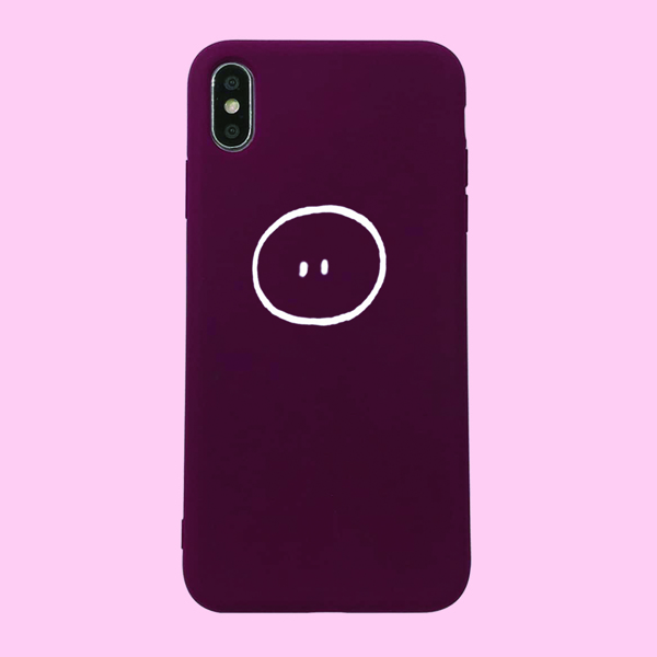 

1шт чехол для iPhone с мультяшным принтом, Бургундия