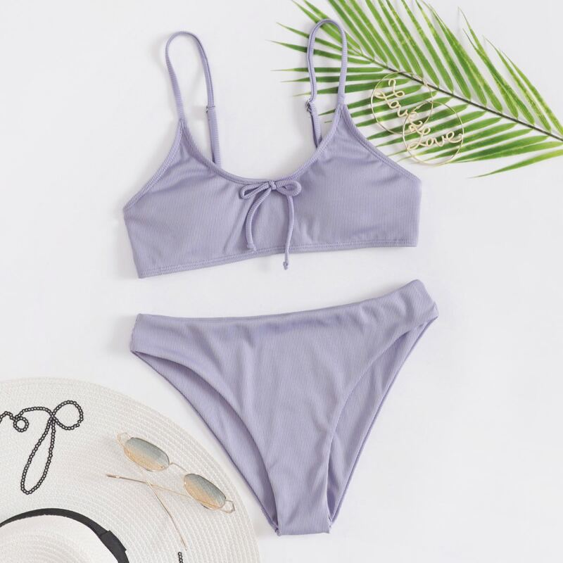 

Bow Tie Cami Bikini Swimsuit, Dusty purple