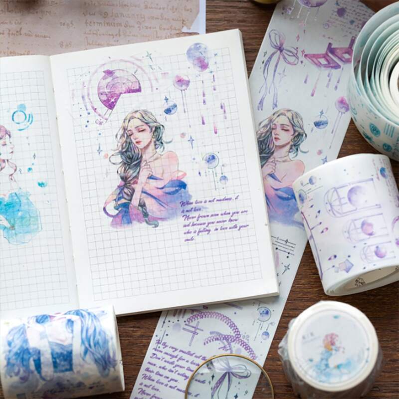 

1roll Girl Print Wide Tape, Multicolor