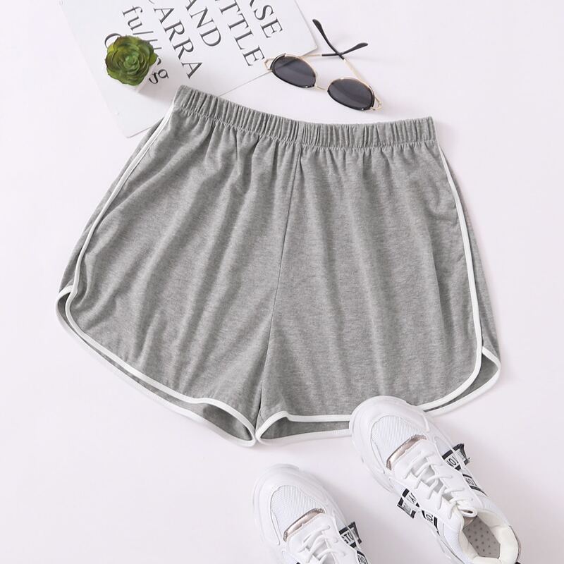 

Contrast Binding Dolphin Shorts, Light grey