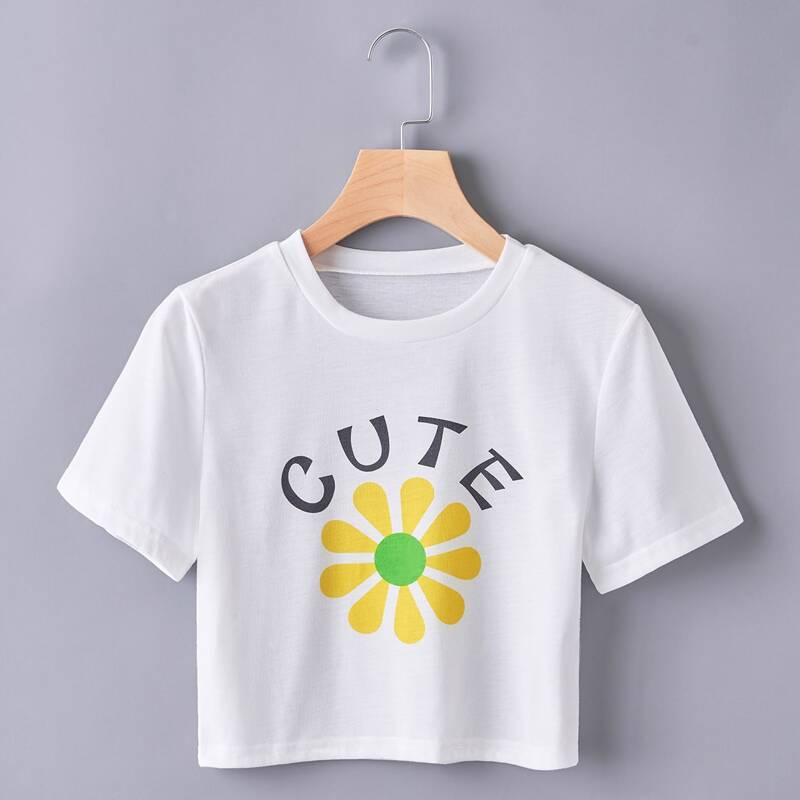 

Flower Graphic Tee, White