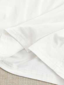 SHEIN EZwear 手勢圖案口袋貼布t恤 - 白色 - 查看 5