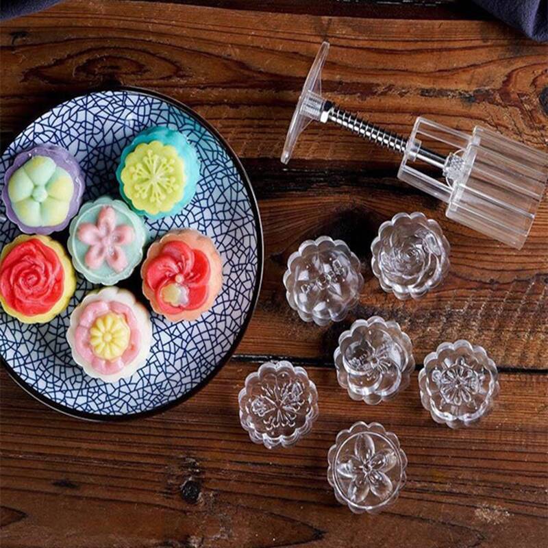

1pc Clear Mooncake Mold & 1pc Hand Press Mould