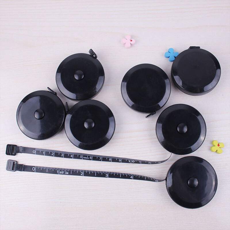 

1pc Solid Measuring Tape, Black