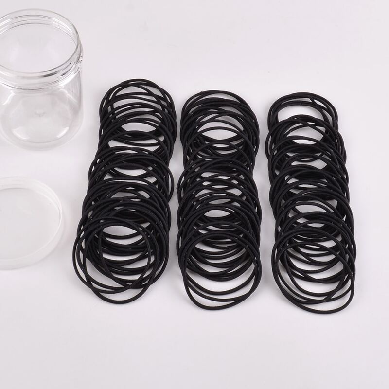 

100pcs Simple Hair Tie, Black