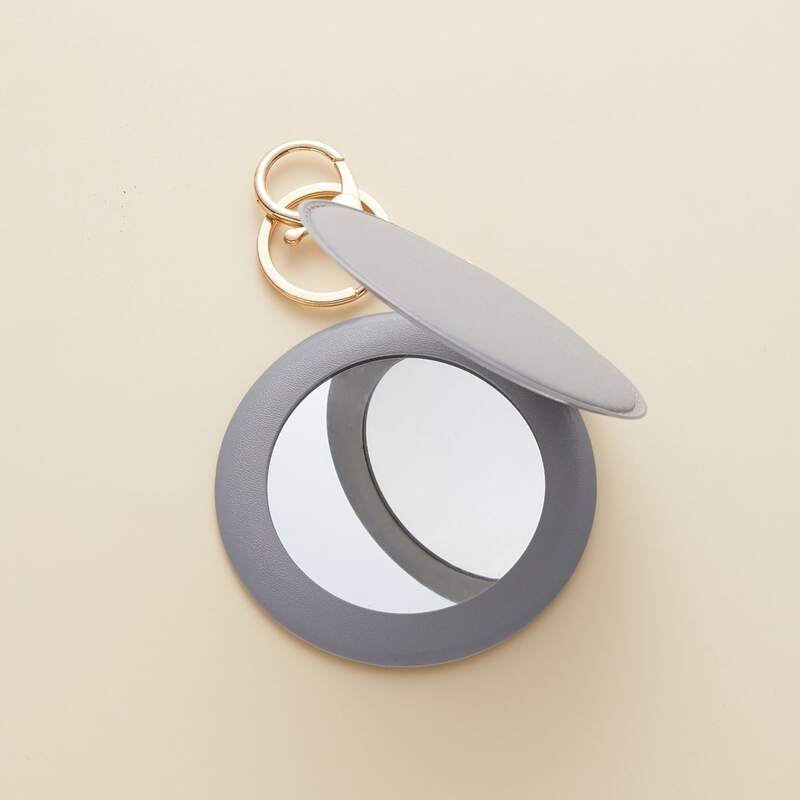 

Mirror Charm Keychain, Grey