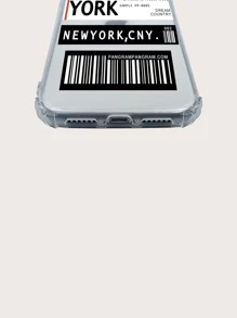 1入組標語圖案iPhone手機殼 - 白色 - 查看 2