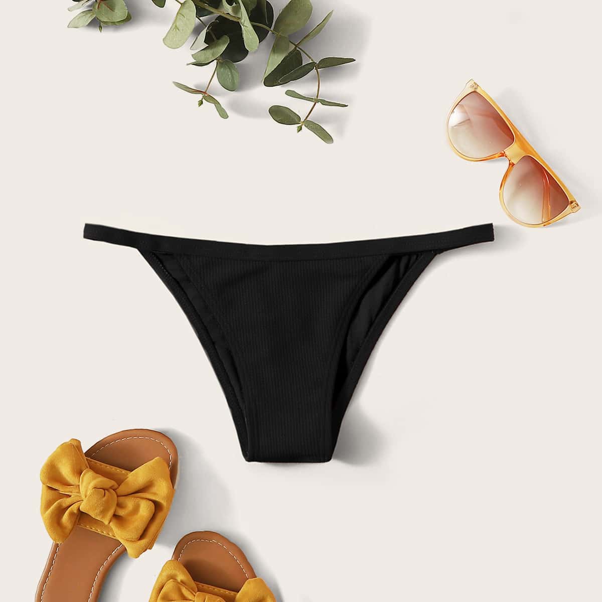 

Rib Bikini Tanga, Black