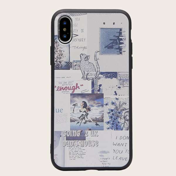 

1шт чехол для iPhone с оригинальным узором, Многоцветный