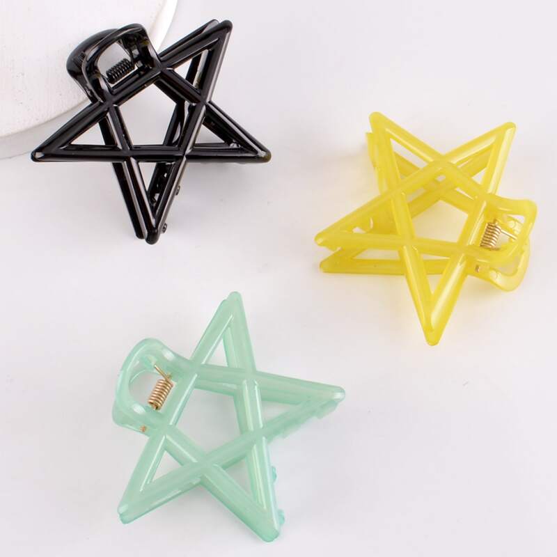 

3pcs Star Design Hair Claw, Multicolor