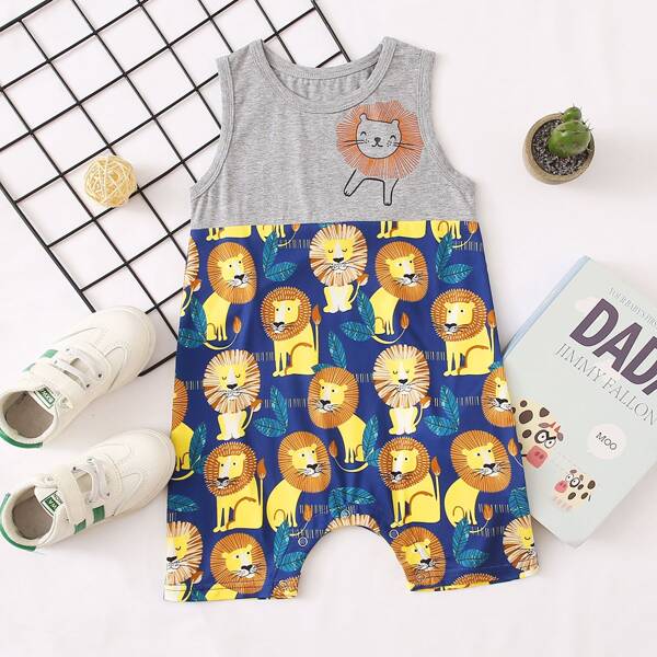 

Baby Boy Cartoon Graphic Romper, Multicolor