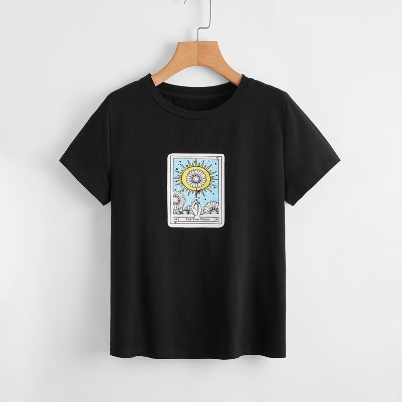 

Graphic Print Tee, Black