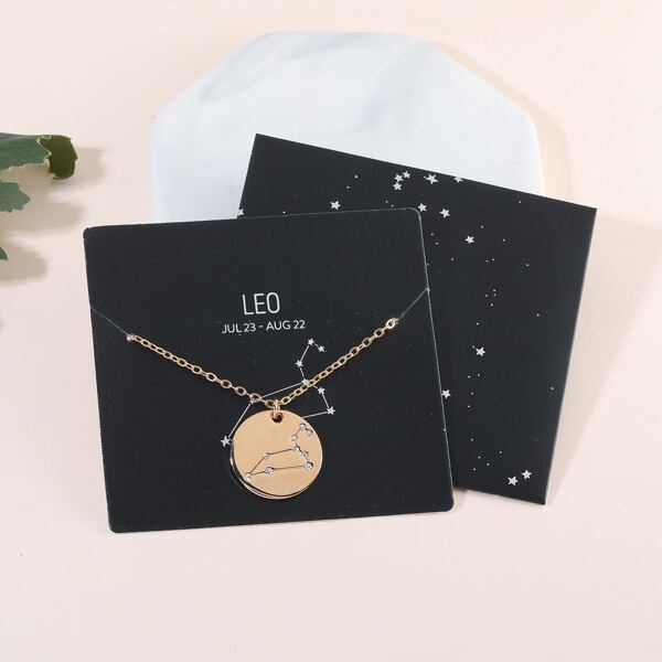 

Rhinestone Decor Constellation Charm Necklace, Gold