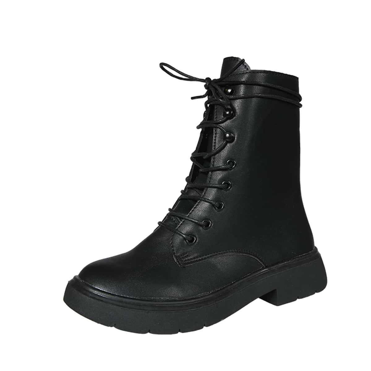 

Chunky Sole Combat Boots, Black