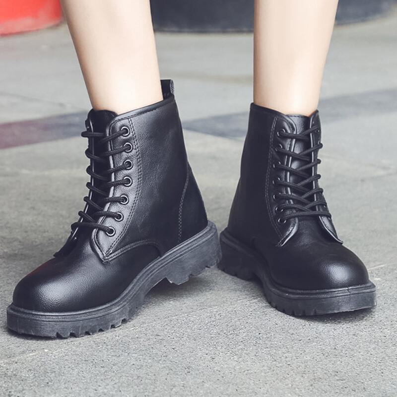 

Lug Sole PU Boots, Black