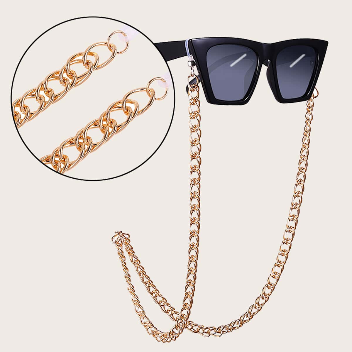 

Guys Metal Glasses Chain, Gold