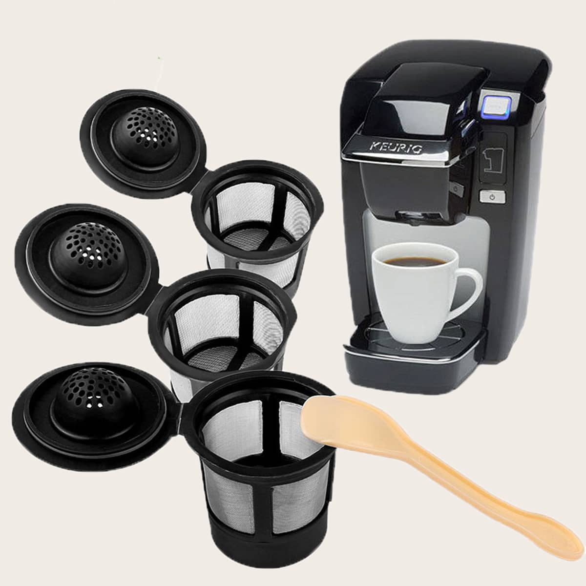 

1pc Coffee Filter, Black
