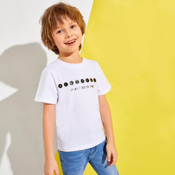 

Toddler Boys Letter Graphic Tee, White