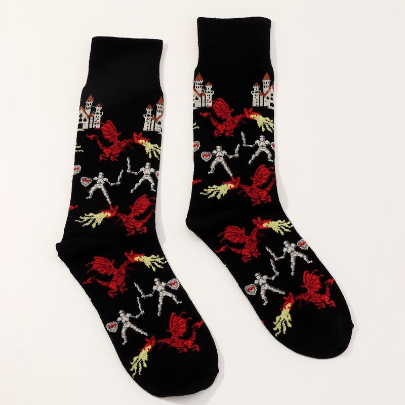 

Guys Dinosaur Pattern Socks, Multicolor