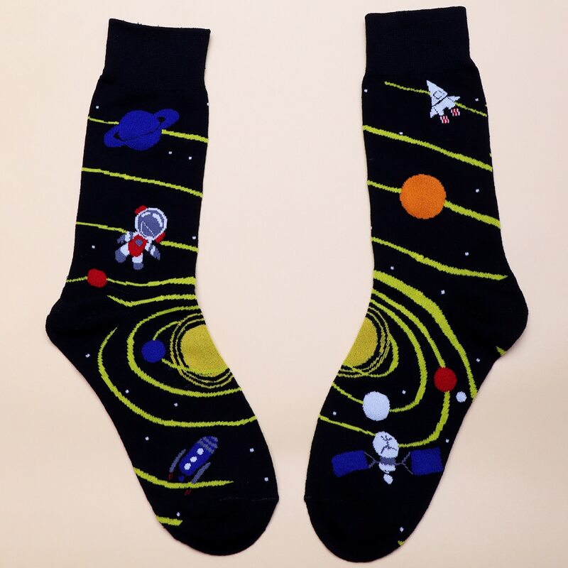 

Guys Astronaut Pattern Socks, Multicolor