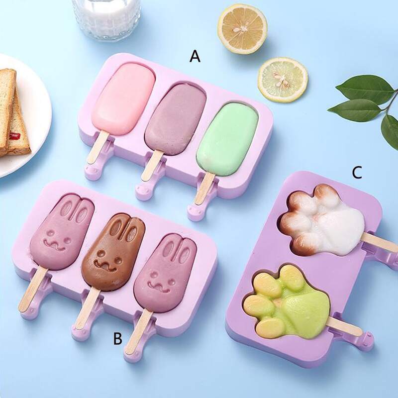 

1pc Ice Cream Mold & 50pcs Popsicle Stick, Multicolor