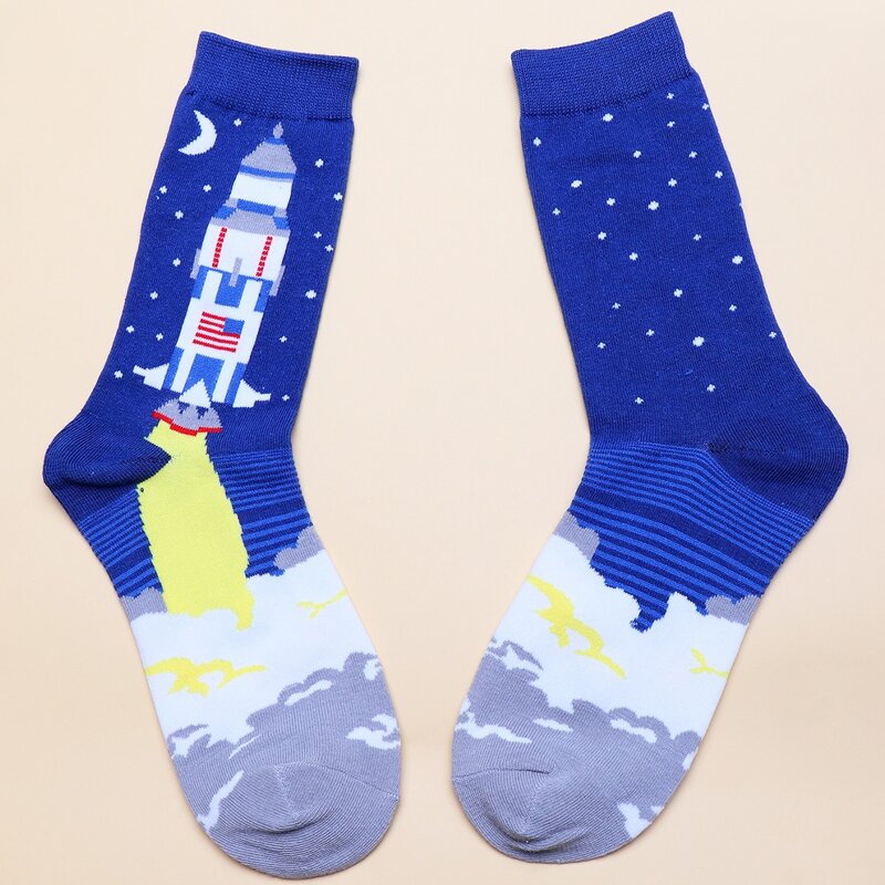 

Guys Rocket Pattern Socks, Multicolor