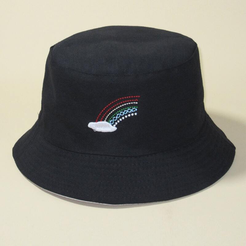 

Guys Rainbow Embroidery Bucket Hat, Black